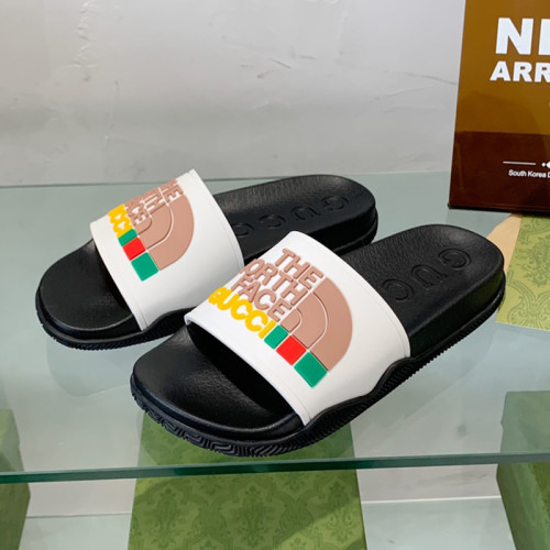 Gucci Mens Shoes Flat Sandals Slippers Luxury Brand Men's Web rubber slide sandal with Original Box 429469 GIB10 9079
