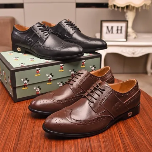 Gucci Mens Shoes Leather Design Luxury Brand Business Dress Shoes for Men with Original Box