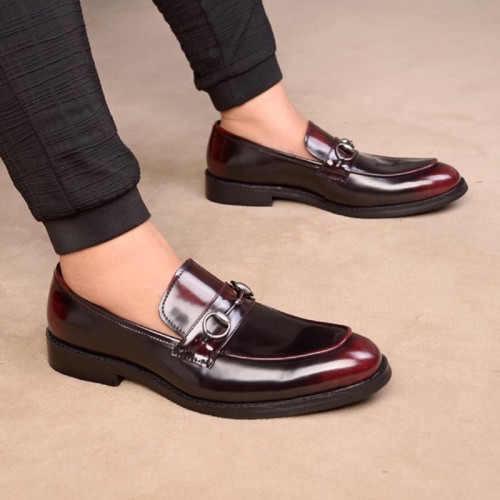 Gucci Mens Shoes Leather Design Luxury Brand Business Dress Shoes for Men with Original Box