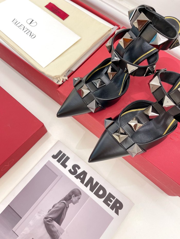 Valentino Women Shoes Mule Flip Flop Sandals ROMAN STUD SLIDE SANDAL IN QUILTED NAPPA with Original Box Luxury Brand 8cm Heel Design