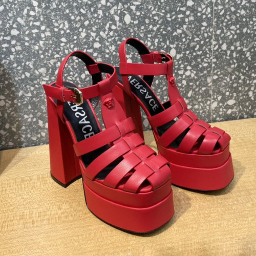 Versace Brand Womens Sandals Shoes Pumps Leather Big Size LA MEDUSA LEATHER PUMPS Design Luxury Brand Sandals for Women