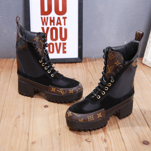 Louis Vuitton Women Shoes Boots Luxury Brand Fashion Ankle Boots LAUREATE PLATFORM DESERT BOOT