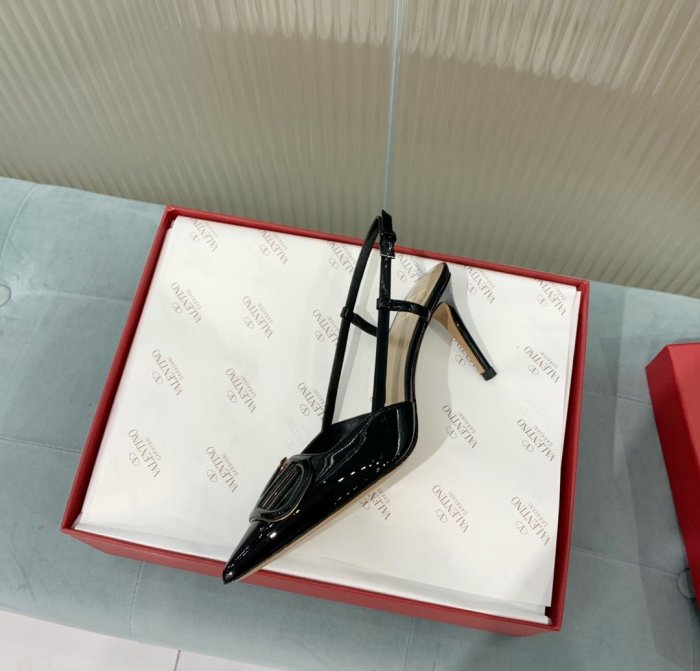 Valentino Women Shoes Mule Flip Flop Sandals VLOGO SIGNATURE CALFSKIN SLINGBACK PUMP 80 MM / 3.15 IN. with Original Box