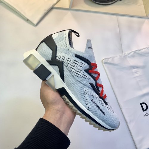 Dolce & Gabbana Womens Shoes Sneakers Luxury Brand Sorrento sneakers in stretch jersey with logo with Original Box