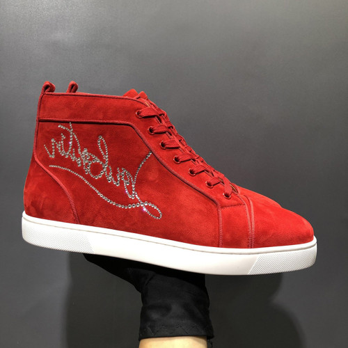Christian Louboutin Mens Shoes Luxury Brand Red Bottom Design Louis Junior Spikes Flat with Original Box CL sneakers