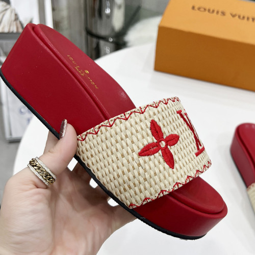 Louis Vuitton Womens Shoes Sandals Slippers Luxury Brand Louis Vuitton JUMBO FLATFORM MULE with Original Box 1A9QYY