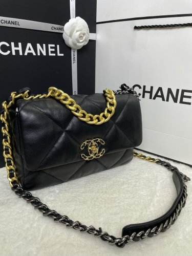 Chanel Womens Bags Shoulder Messenger Bags Chanel 19 Flap Bag Luxury Brand with Original Box
