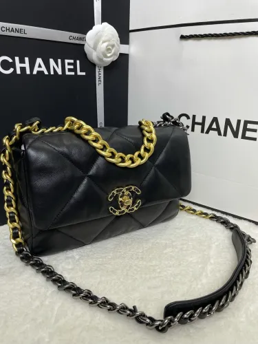 Chanel Womens Bags Shoulder Messenger Bags Chanel 19 Flap Bag Luxury Brand with Original Box
