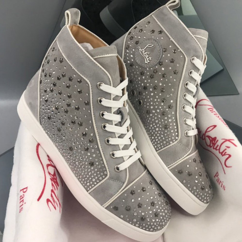 Christian Louboutin Mens Shoes Luxury Brand Red Bottom Design Louis Junior Spikes Flat with Original Box CL sneakers