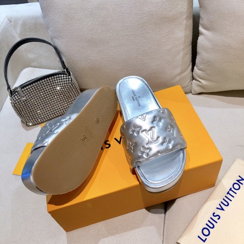 Louis Vuitton Womens Shoes Sandals Slippers Luxury Brand Louis Vuitton JUMBO FLATFORM MULE with Original Box 1A9QYY