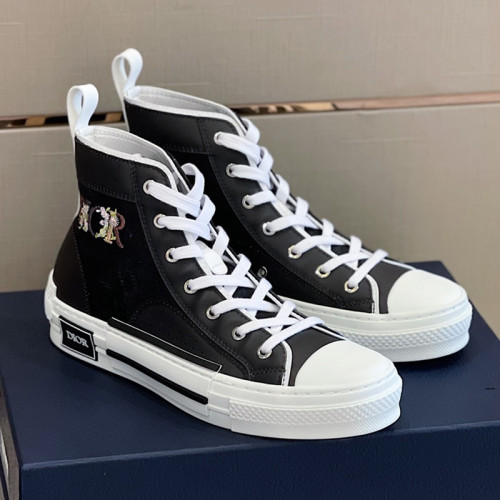 Dior Mens Shoes Sneakers Casual Luxury Brand B23 HIGH-TOP SNEAKER Dior Oblique Canvas with Original Box 3SH118ZMK_H761