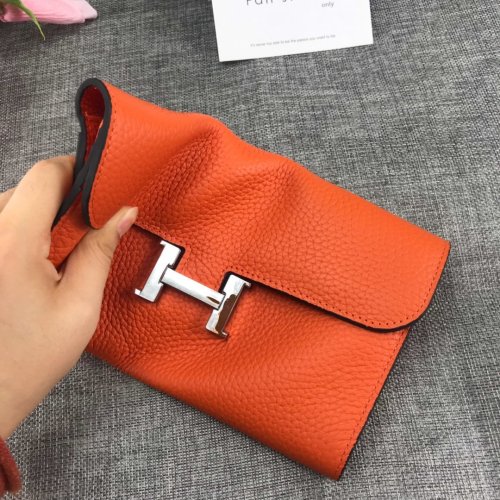 Hermes Womens Mens Wallets Purse Card Holder Leather Long Design Coin Bag with Original Box