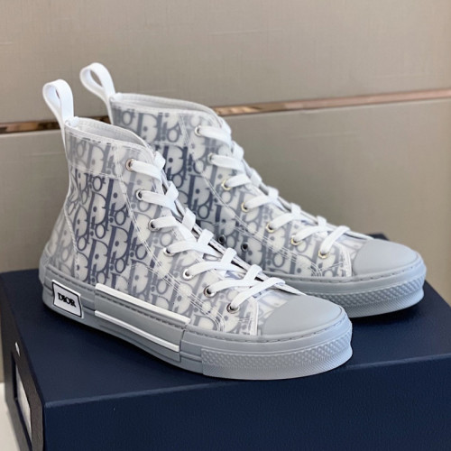 Dior Mens Shoes Sneakers Casual Luxury Brand B23 HIGH-TOP SNEAKER Dior Oblique Canvas with Original Box 3SH118ZMK_H761