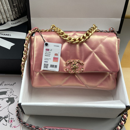 Chanel Womens Bags Shoulder Messenger Bags Chanel 19 Flap Bag Luxury Brand with Original Box