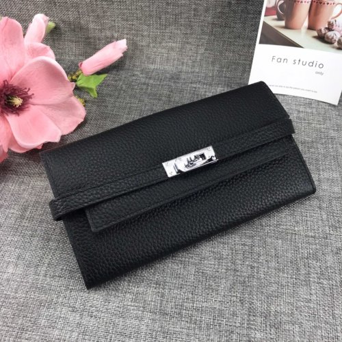 Hermes Womens Mens Wallets Purse Kelly Bag Clutch Leather Design Coin Bag with Original Box