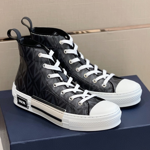 Dior Mens Shoes Sneakers Casual Luxury Brand B23 HIGH-TOP SNEAKER Dior Oblique Canvas with Original Box 3SH118ZMK_H761