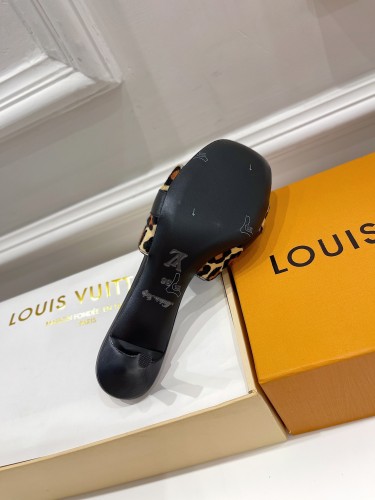 Louis Vuitton Womens Shoes Sandals Slippers Luxury Brand REVIVAL MULE 1A8W5A Camel Brown Pony-styled calf leather and calf leather with Original Box 5.5cm Heel