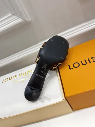 Louis Vuitton Womens Shoes Sandals Slippers Luxury Brand REVIVAL MULE 1A8W5A Camel Brown Pony-styled calf leather and calf leather with Original Box 5.5cm Heel