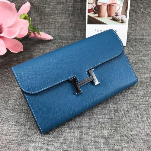 Hermes Womens Mens Wallets Purse Card Holder Leather Long Design Coin Bag with Original Box