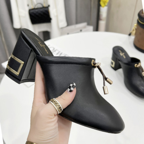 Louis Vuitton Womens Shoes Pumps Sandals Slippers Leather Design Luxury Brand Fashion Sandals with Original Box 6.5cm Heel