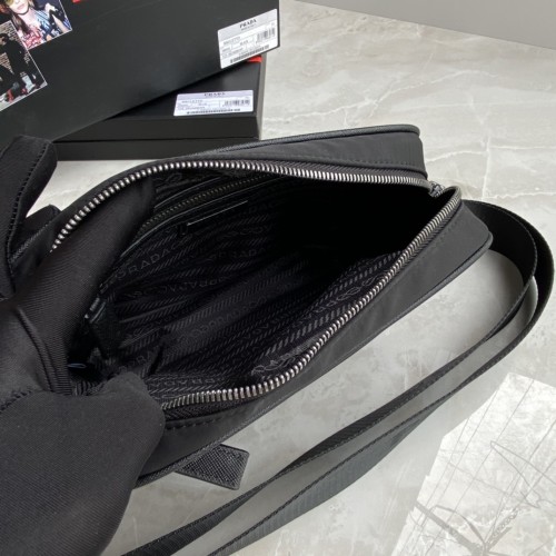 Prada Mens Womens Bags Shoulder Bag Luxury Brand Black Re-Nylon and Saffiano leather shoulder bag with Original Box 2VH048_2DMH_F0002_V_OOO
