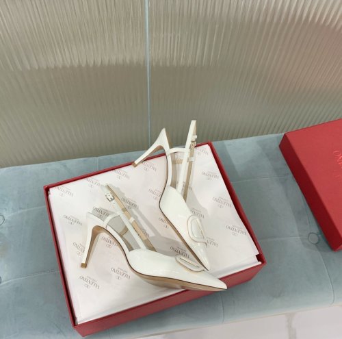 Valentino Women Shoes Mule Flip Flop Sandals VLOGO SIGNATURE CALFSKIN SLINGBACK PUMP 80 MM / 3.15 IN. with Original Box