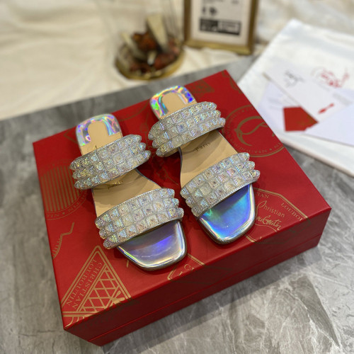 Christian Louboutin Womens Shoes Flat Mule Slide Sandal
