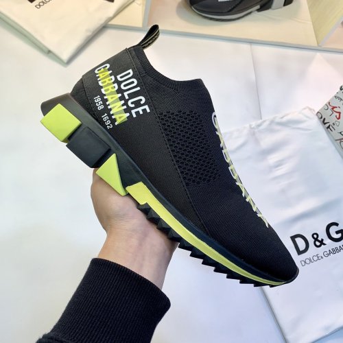 Dolce & Gabbana Womens Shoes Sneakers Luxury Brand Sorrento sneakers in stretch jersey with logo with Original Box