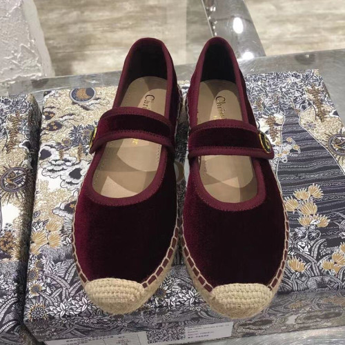 Dior Women Shoes Luxury Brand Design Dior Espadrille Nude Mesh Embroidery Womens Shoes with Original Box