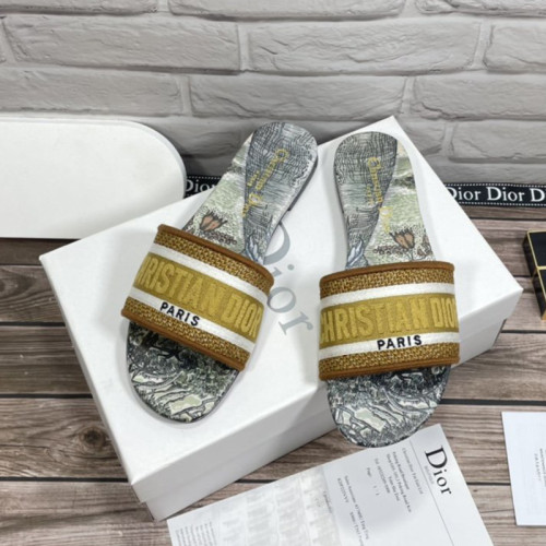 Dior Women Shoes Mule DWAY SLIDE Luxury Brand Womens Sandals Slippers with Original Box