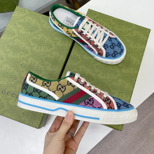 Gucci Womens Shoes Fashion Type Luxury Brand Leather Women's Gucci Tennis 1977 GG Multicolor sneaker 663680 2UZ60 4275 with Original Box