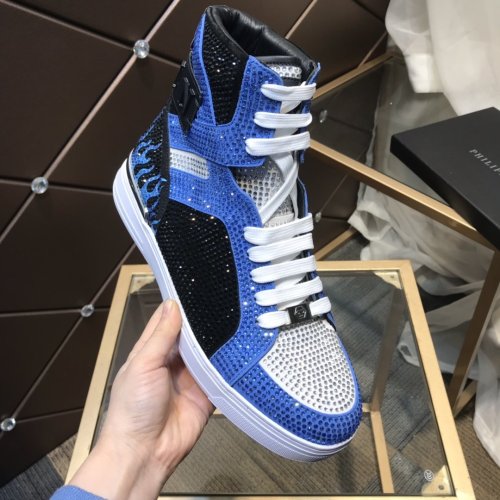 Philipp Plein Men Shoes High Top Sneaker Fashion Design Luxury Brand