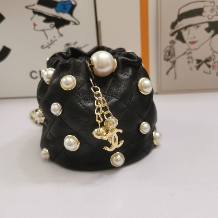 Chanel Womens Bag Shoulder Bag Mini Drawstring Bag