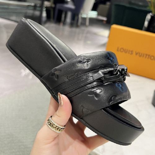 Louis Vuitton Womens Shoes Sandals Slippers Luxury Brand Louis Vuitton JUMBO FLATFORM MULE with Original Box 1A9QYY