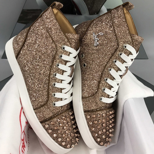 Christian Louboutin Mens Shoes Luxury Brand Red Bottom Design Louis Junior Spikes Flat with Original Box CL sneakers