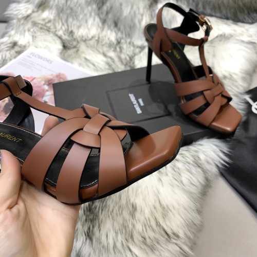 Saint Laurent YSL Womens Shoes TRIBUTE SANDALS IN SMOOTH LEATHER 10cm 620673DWE007660