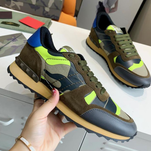 Valentino Men Shoes Fashion Design Luxury Brand ROCKSTUD CALFSKIN SNEAKER with Original Box