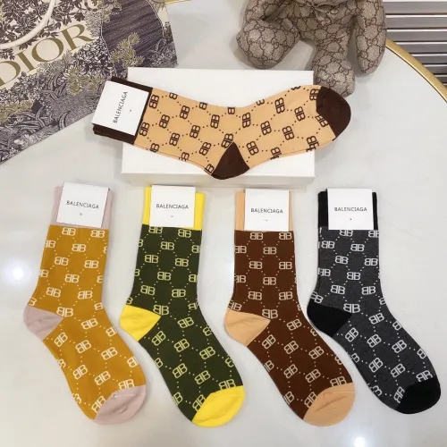 Balenciaga Socks 5 Pairs with Original Box Luxury Brand Breathable Balenciaga Sock