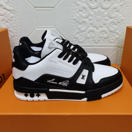 Louis Vuitton Womens Shoes Fashion Sneakers Design Luxury Brand LV TRAINER SNEAKER Mix of materials with Original Box 1A9JI9