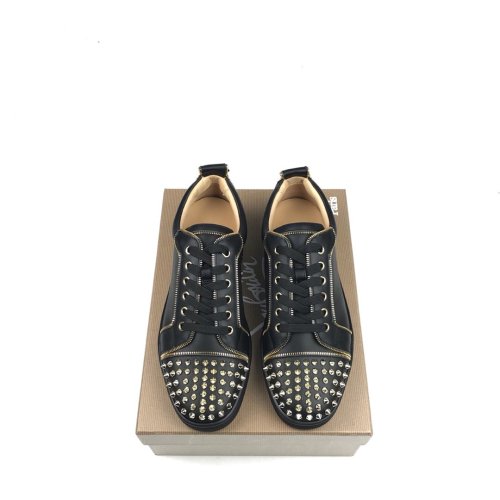 Christian Louboutin Mens Shoes Luxury Brand Red Bottom Design Louis Junior Spikes Flat with Original Box CL sneakers