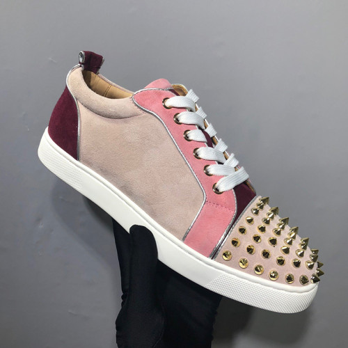 Christian Louboutin Mens Shoes Luxury Brand Red Bottom Design Louis Junior Spikes Flat with Original Box CL sneakers
