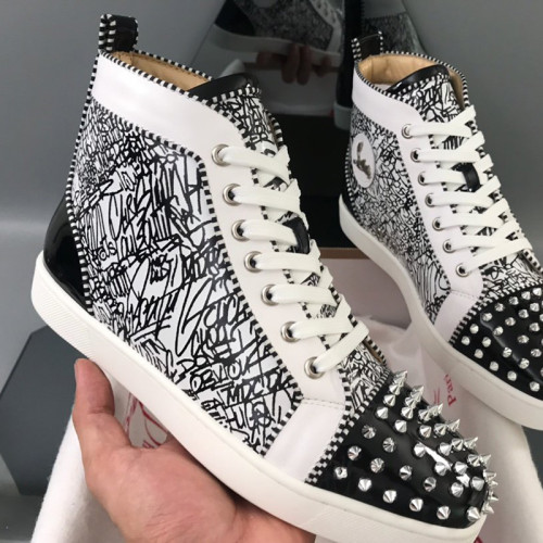 Christian Louboutin Mens Shoes Luxury Brand Red Bottom Design Louis Junior Spikes Flat with Original Box CL sneakers