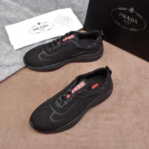 Prada Men Shoes Luxury Brand Sneakers Breathable Design Bike Fabric Sneakers