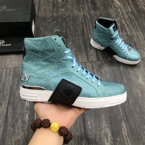 Philipp Plein Men Shoes High Top Sneaker Fashion Design Luxury Brand