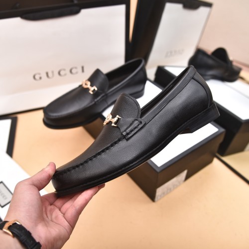 Gucci Mens Shoes Leather Design Luxury Brand Business Dress Shoes for Men with Original Box