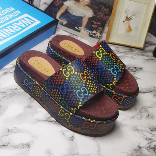 Gucci Mens Shoes Sandals Slides Slippers Luxury Brand Thick Sole Design with Original Box