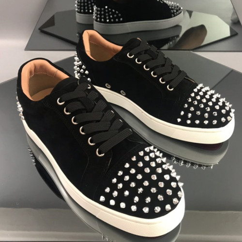 Christian Louboutin Mens Shoes Luxury Brand Red Bottom Design Louis Junior Spikes Flat with Original Box CL sneakers