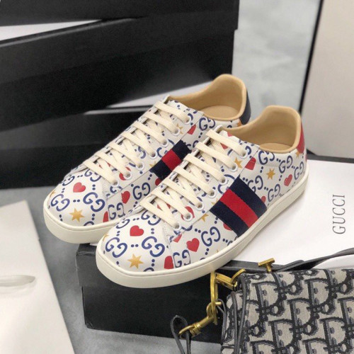 Gucci Womens Shoes Fashion Sneakers Lace-Up Luxury Brand Women's Ace Embroidered Sneaker with Original Box