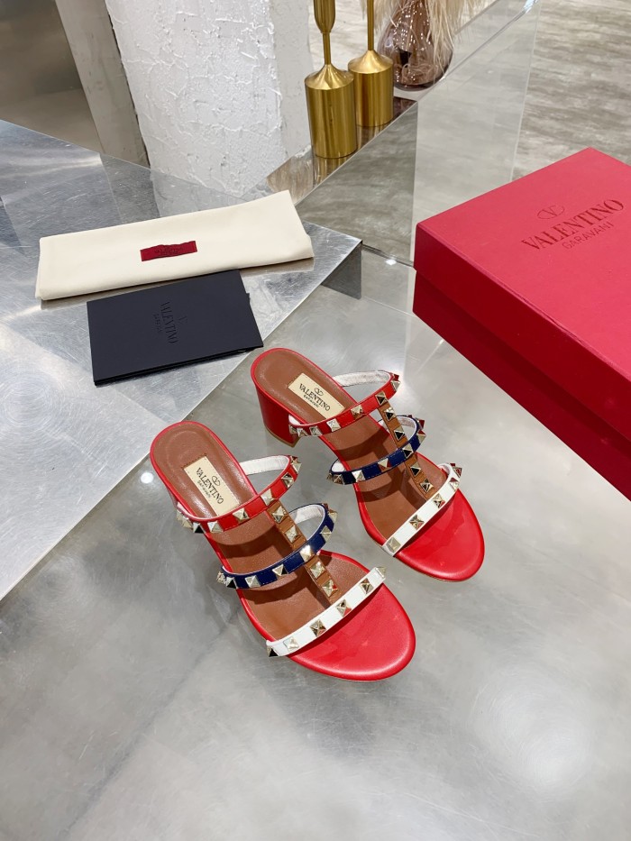 Valentino Women Shoes Mule Flip Flop Sandals ROMAN STUD SLIDE SANDAL IN QUILTED NAPPA with Original Box Luxury Brand