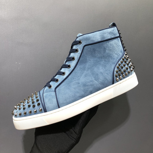 Christian Louboutin Mens Shoes Luxury Brand Red Bottom Design Louis Junior Spikes Flat with Original Box CL sneakers